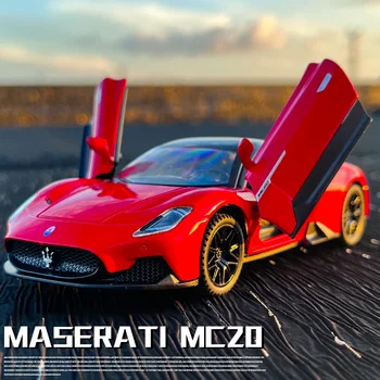 1:32 Сплав Maserati MC20 Cabrio Спортен Автомобил Модел за Леене Под Налягане Моделиране на Метални Отстъпи Колата Звук, Светлина Детски Играчки Подарък Колекция