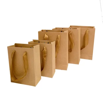 10 бр. крафт хартиена торба вертикална опаковки подарък вечерни чанта за съхранение на хранителни продукти, облекло бизнес 16x12x5,7 см 20x15x6 см
