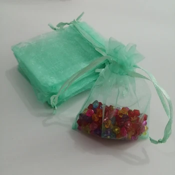 1000 бр. Светло Зелен Шнур от Органза Подарък Пакети Сватбен Подарък Чанта Бонбони Подарък за Рожден Ден, Подарък Опаковки Bag Торбичка Органза