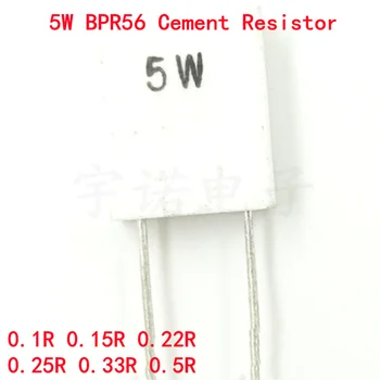10шт BPR56 5 W 0,01 0,05 0,1 0,15 0,22 0,25 0,33 0,5 Ω Неиндуктивный Керамичен Резистор Циментов 0,1 0,15 R R 0,22 0,25 R R 0,33 R R 0,5