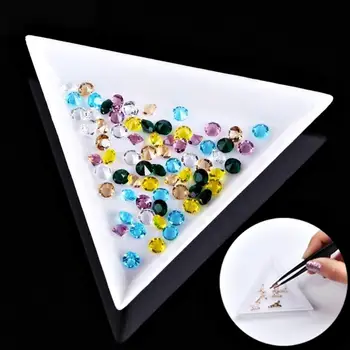 10шт САМ Diamond Тава Бормашина Плоча Аксесоари За Рисуване Кръгла, Триъгълна Форма 3D Diamond Украса Инструменти За Дизайн на Ноктите #59%&&