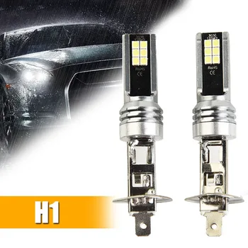 2 елемента H1 LED Крушки за Автомобилни Фарове Далечния Къси Светлини 6500 До Водоустойчива Супер Бели Лампи Мотоциклетни Лампи 50 W * 2 4000ЛМ