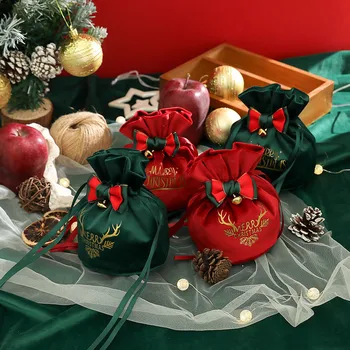 2022 Коледен Подарък Бъдни вечер Ябълкова Чанта Коледен Подаръчен Пакет Pocket Навидад 2023 Весела Коледа за Домашен Коледен Декор