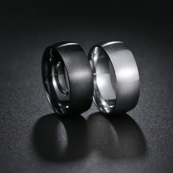 2022 Нови мъжки и дамски Унисекс пръстени от неръждаема стомана 8 мм, Прост пръстен с лека плоча, Модерни висококачествени бижута на Едро