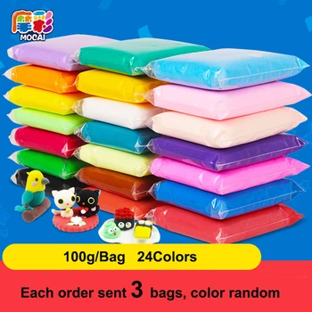 3 Опаковки/комплект направи си САМ Въздушно-Суха Цветна Глина Студен Порцелан Игралното Тестото Детска Пенопластовая Глина Детски Интелигентен Пластилин Цвят Случаен