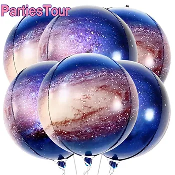 6шт 22-цолови Гигантски Земни Балони Големи Галактики Балони на Газ За Космическото Пространство Вечерни Декориране на Детски Балони На Рожден Ден