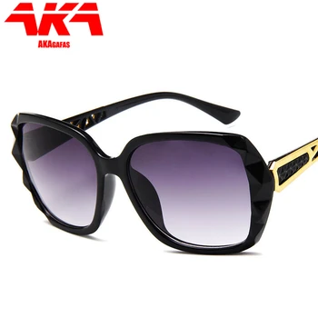 AKAgafas 2021 Слънчеви Очила С Големи Рамки Дамски Ретро Маркови Дизайнерски Градиентные Индивидуални Лещи Слънчеви Очила с UV400 Oculos De Sol Feminino