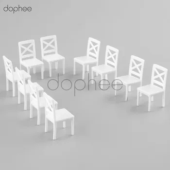 dophee 10 бр. Бял стол модел 1:25 вътрешна украса украса производство на строителни модели и кутии материал