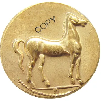 G(31)КАРТАГЕН Зевгитания Електрон Статер 310BC Танит Кон Древногръцки Позлатен копие Монети