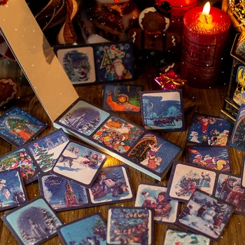 MOHAMM 30 Листа Реколта Коледа Тематични Етикети за Празнични Декорации Изработка на Картички, направи си САМ Подаръци Колаж Занаяти