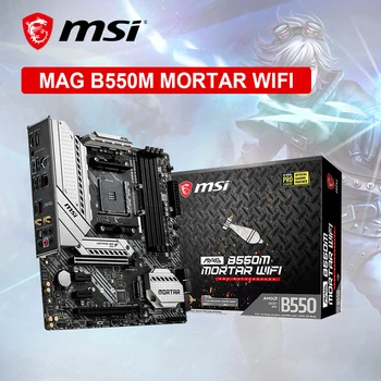 MSI Нова дънна Платка MAG B550M MORTAR WIFI Micro-ATX AMD B550M DDR4 128G AM4 Поддържа процесор AMD Ryzen CPU kit processador placa mae