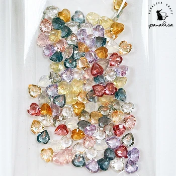 Panalisacraft 100шт 5 мм с формата на сърце Смесени Скъпоценни Камъни, Кристали и Пайети, Камъни за 