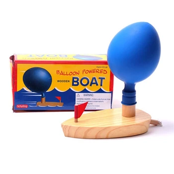 Q0KB Дървена Лодка С Въздушно Топка, Детска Водна Игра, Играчки За Плуване, Детски Подарък За Рожден Ден, Декорация на Масата