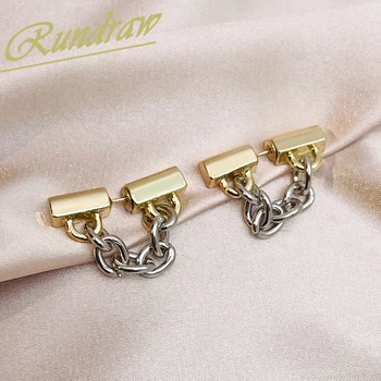 Rundraw Модни Дамски Обувки Верига Цвят: Златисто, Сребристо Покритие Обеци-Карамфил За Фина Женската Сватба, Годеж Бижута Обици