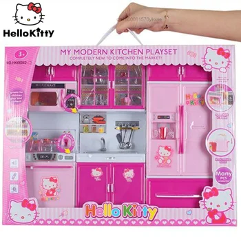 Sanrio Hello Kitty Мини Кухня, Кухненски Прибори Миниатюрен Куклена Къща Blyth Barbies Куклена Къща Слот Кухненски Принадлежности, Играчки За Деца