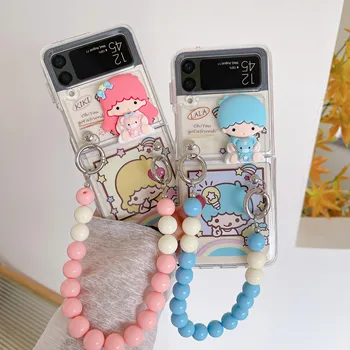 Sanrio сладка двойка малка двойна звезда Калъф за Телефон Samsung Galaxy Z Флип 3 5G Твърд PC ZFlip3 Калъф