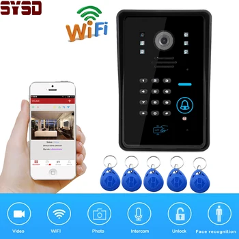 SYSD WiFi IP Камера за Видео Звънец 720P Камера за Нощно Виждане с RFID и разблокировкой за разпознаване на лица.