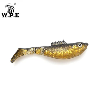 W. P. E Меката Стръв 5 бр./опаковане. 100 мм Изкуствена Риболовна Стръв 3D-очи Soft разклати body T-Tail Swimbaits Воблери, Риболовни Принадлежности, Примамки