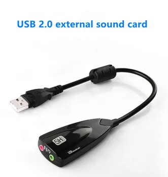 Външна Звукова Карта USB 7,1 Адаптер 5HV2 USB to Sound Антимагнитная Аудиогарнитура Микрофон, 3.5 мм Жак За PC