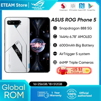 Глобалната вградена памет ASUS ROG Phone 5 5G Смартфон rog 5 Snapdragon 888 6,78 