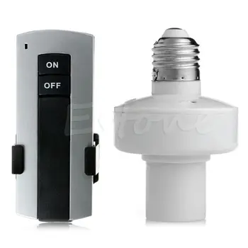 ГОРЕЩ Винт E27 Безжично Дистанционно Управление на Осветлението на Лампата Притежателя Лампи Розетка Ключ