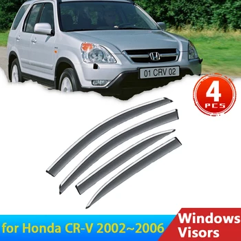 Дефлектори за Honda CR-V, CRV CR V 2002 ~ 2006 2005 RD4 ~ RD9 Аксесоари Странични Прозорци Козирки от Дъжд Защита за Вежди Защитно покритие