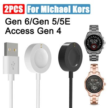 Зарядно устройство за смарт часа за Michael Kors Gen 6 / 5E/ Gen 5 /Access Gen 4 серии 100 см Кабел за зареждане MKT5089622 MKT5089622 и т.н. 2 ЕЛЕМЕНТА .