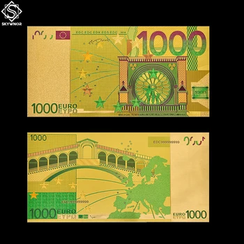 Златна Банкнота 1000 Евро Световна Банкнота Банкнота Валута Са Подбрани Цветна Банкнота Е С Колекционерска Стойност На Книжните Пари