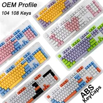 Клавиатура ABS Keycap 104 108 Ключове Набор от OEM Профил Механична Клавиатура С Подсветка Doubleshot Mx Преминете 61 87 Оформление Интервал Клавиатури за Шапки