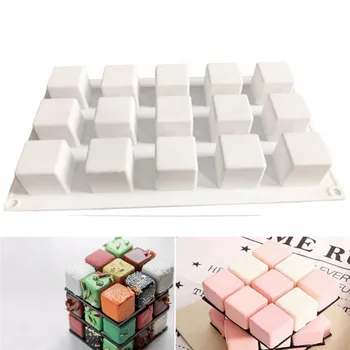 Направи си САМ Инструмент За Торта Магически Квадрат Силиконова Форма За Торта Кубче на Рубик Шоколадова Муссовый Торта Силиконова Форма За Торта за Десерт Инструменти За Печене