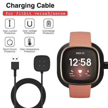 Преносими зарядно устройство ще захранване на Кабелна докинг станция За Fitbit Versa 3/Sense Зарядно Устройство, Поставка За Влакчета За Sense USB Магнитни Аксесоари За Умен часа