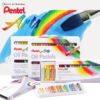 Япония Pentel двигателят е с мазителна пастел PHN училищна живопис специални цветни моливи безопасни миещи 12/16/25/36/50 набор от цветни моливи за детски канцеларски материали
