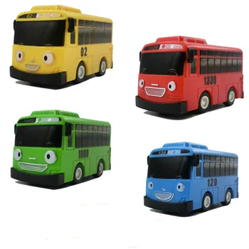 Японска Аниме Тайо малък автобус мини Пластмаса Отстъпи Син Тайо Гани Жълто Лани Зелен Червен Rogi модел на превозното средство за деца, подарък за Момче