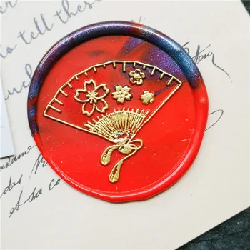 Японската череша веерная печат восъчен печат корона Ретро Дървена печат Сургучная печат печат на Сватбена декоративна печат печат на восъчни печат
