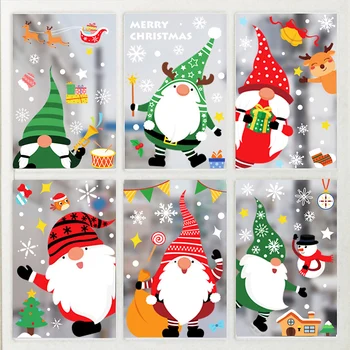 Весела Коледа Етикети В Прозореца На Дядо Лосове Стикер На Стената На Коледна Украса За Дома На Етикети Към Стените На Стаята Нова Година Коледен Декор